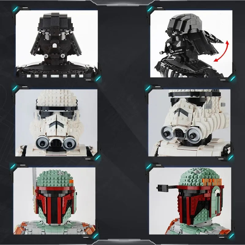 Building Blocks Star Wars MOC Bounty Hunter Helmet Bricks Toys 21021 - 8