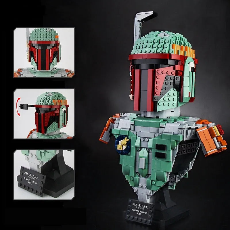 Building Blocks Star Wars MOC Bounty Hunter Helmet Bricks Toys 21021 - 3