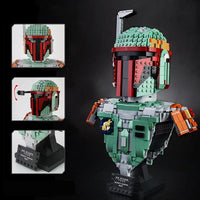 Thumbnail for Building Blocks Star Wars MOC Bounty Hunter Helmet Bricks Toys 21021 - 3