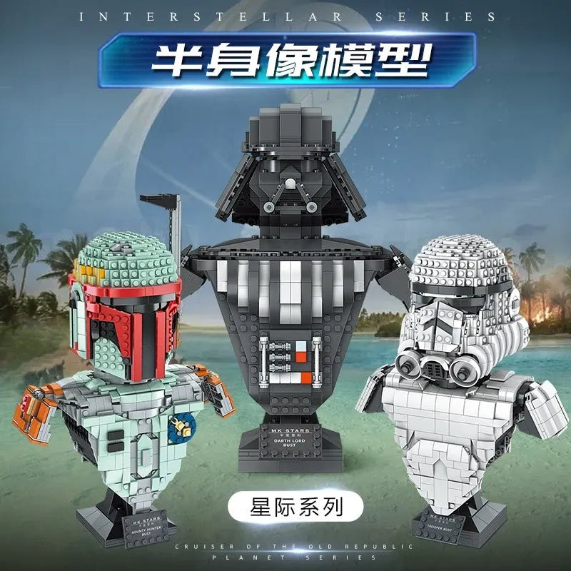 Building Blocks Star Wars MOC Bounty Hunter Helmet Bricks Toys 21021 - 6