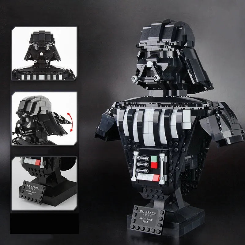 Building Blocks Star Wars MOC Darth Lord Vader Bust Helmet Bricks Toy 21020 - 3
