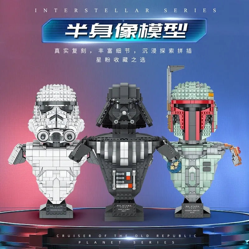 Building Blocks Star Wars MOC Darth Lord Vader Bust Helmet Bricks Toy 21020 - 6