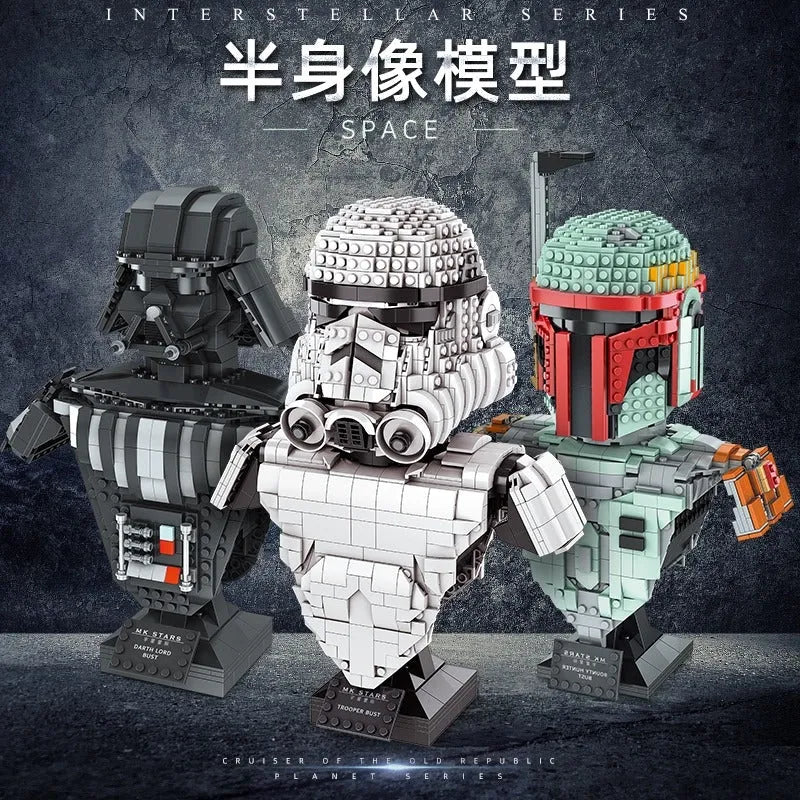 Building Blocks Star Wars MOC Darth Lord Vader Bust Helmet Bricks Toy 21020 - 5