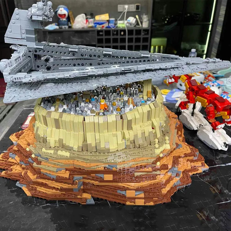 Building Blocks Star Wars MOC Destroyer Empire Ship Over Jedha Bricks Toy - 9