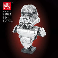 Thumbnail for Building Blocks Star Wars MOC Trooper Bust Helmet Bricks Toys 21022 - 2