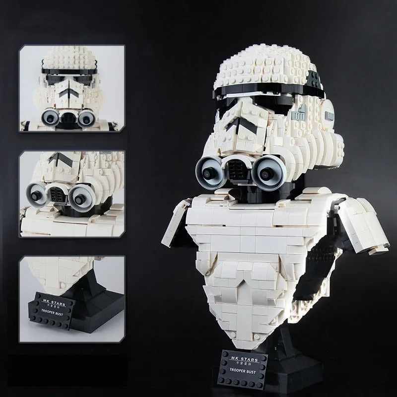 Building Blocks Star Wars MOC Trooper Bust Helmet Bricks Toys 21022 - 6