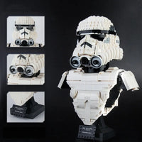 Thumbnail for Building Blocks Star Wars MOC Trooper Bust Helmet Bricks Toys 21022 - 6