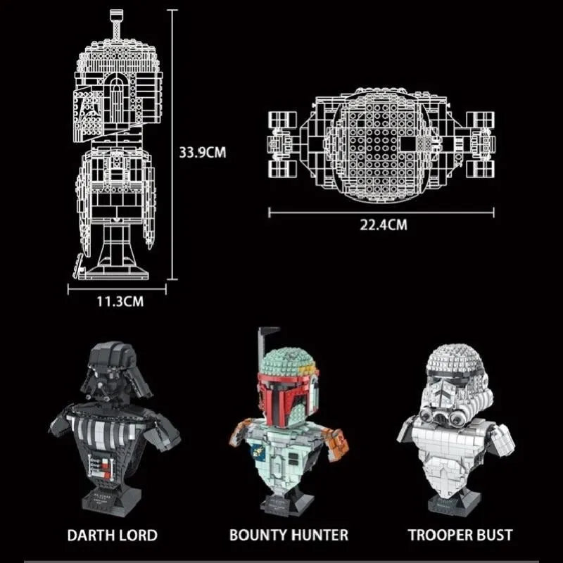 Building Blocks Star Wars MOC Trooper Bust Helmet Bricks Toys 21022 - 5