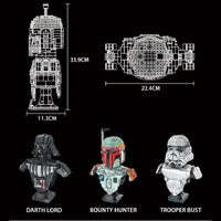 Thumbnail for Building Blocks Star Wars MOC Trooper Bust Helmet Bricks Toys 21022 - 5