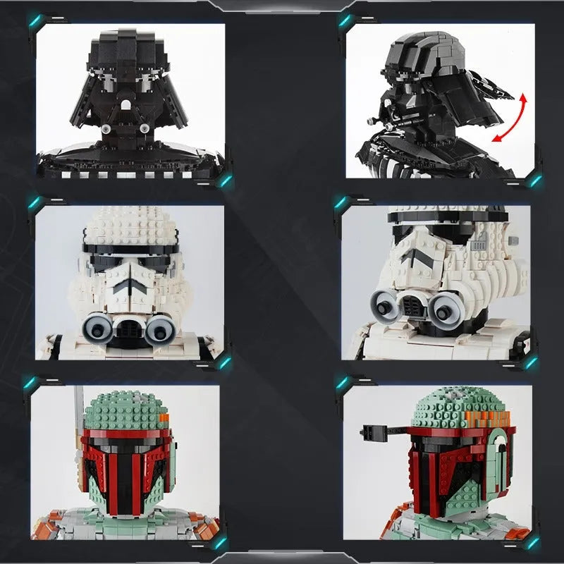 Building Blocks Star Wars MOC Trooper Bust Helmet Bricks Toys 21022 - 4