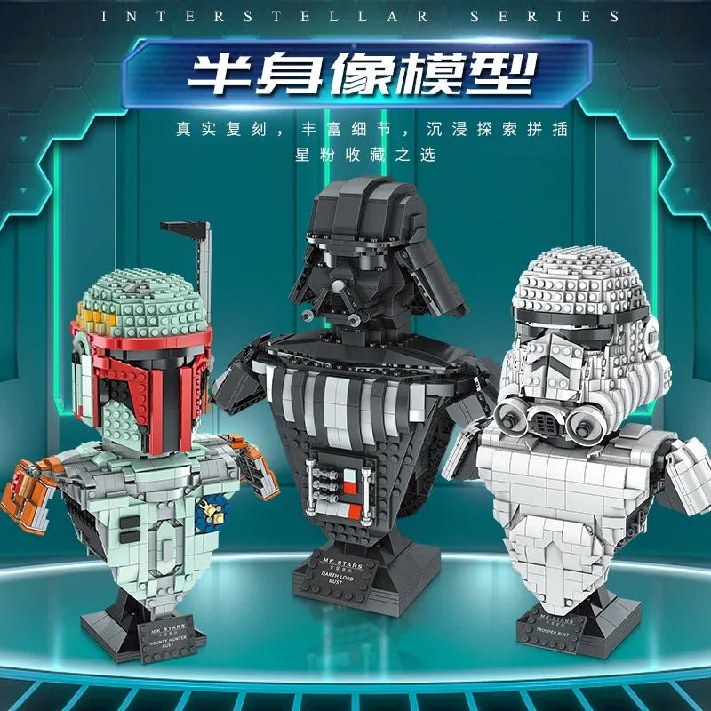 Building Blocks Star Wars MOC Trooper Bust Helmet Bricks Toys 21022 - 3