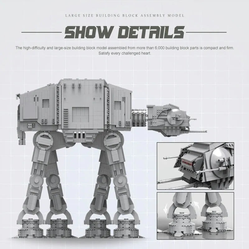Building Blocks Star Wars MOC UCS Motor AT-AT Walker Bricks Toy EU Stock Construction Set Toys - 16