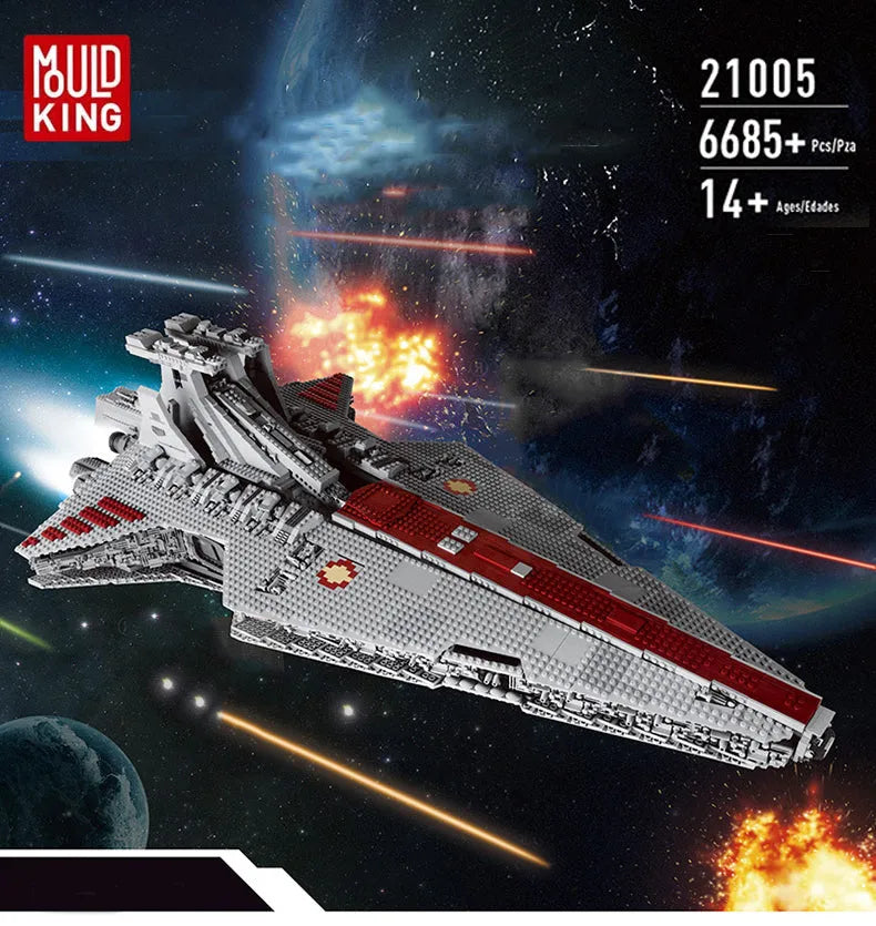 Mould King 21005 Super Star Destroyer Model, Venator-Class Republic Attack  Cruiser Building Toy, 6685+Pcs Buildable Toy Model Gifts, UCS Collection