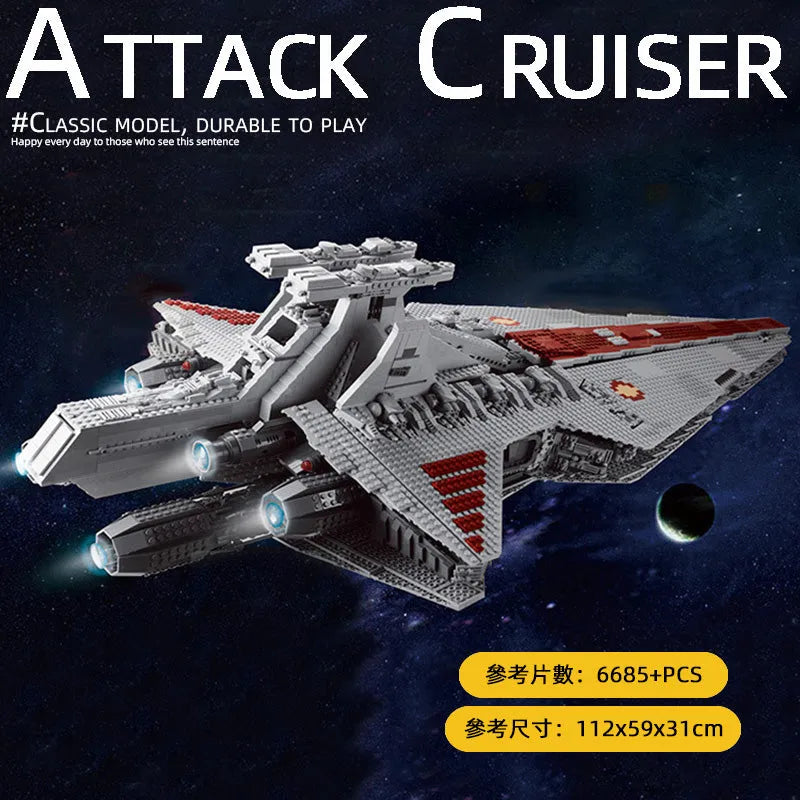 Building Blocks Star Wars MOC Venator Class Republic Attack Cruiser Bricks Toy - 13