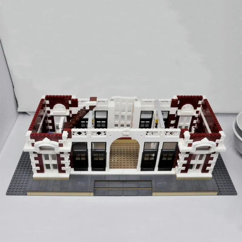Building Blocks Street Expert MOC Dreamland City Train Station Bricks Toy - 10