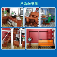 Thumbnail for Building Blocks Street Expert MOC Dreamland City Train Station Bricks Toy - 5
