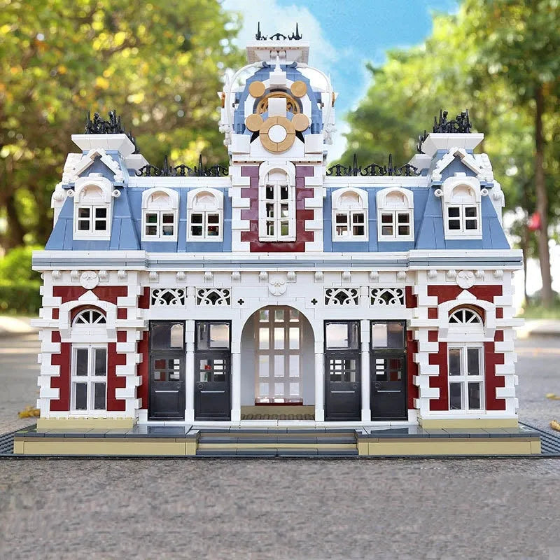 Building Blocks Street Expert MOC Dreamland City Train Station Bricks Toy - 4
