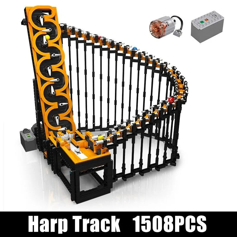 Building Blocks Tech Marble Run Harp Track Ball Contraption Bricks Toy - 1