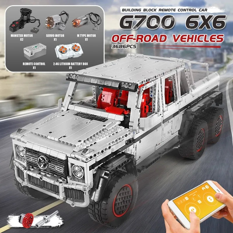 Tech MOC 13061 RC Mercedes Benz G700 SUV Car Bricks Toys