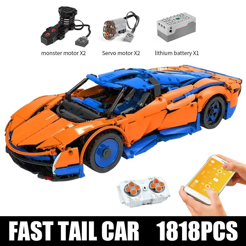 Building Blocks Tech MOC 13098 APP RC Speedtail Racing Car Bricks Toy - 1