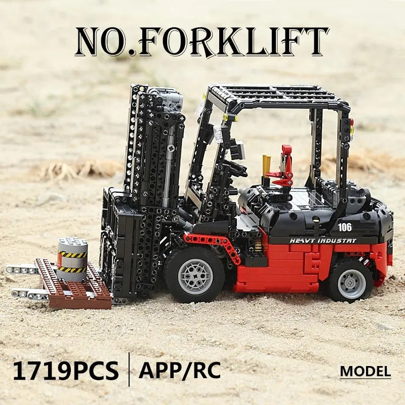 Building Blocks Tech MOC 13106 RC APP City Forklift Loader Truck Bricks Toy - 13