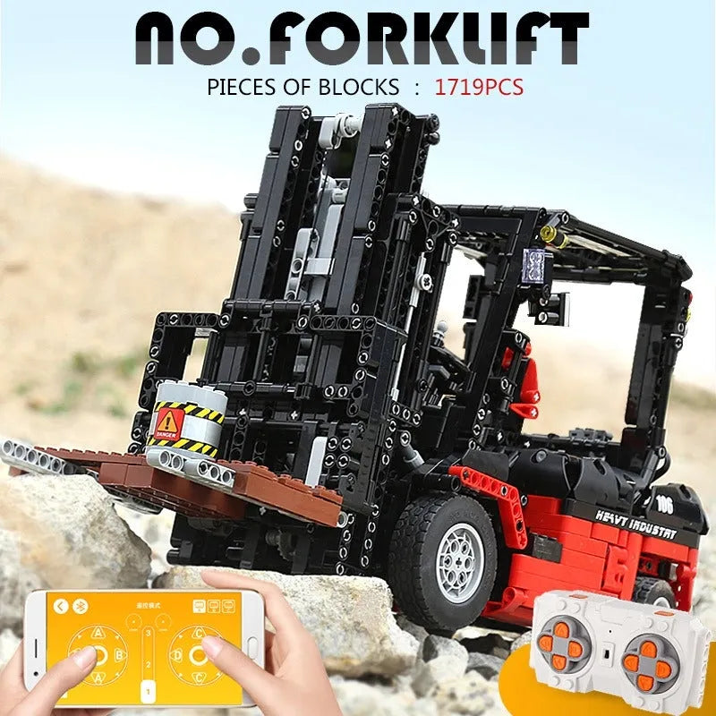 Building Blocks Tech MOC 13106 RC APP City Forklift Loader Truck Bricks Toy - 12