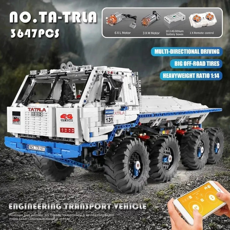 Building Blocks Tech MOC 13144 APP Motorized Heavy Tow Truck Bricks Toy Construction Set Toys - 3