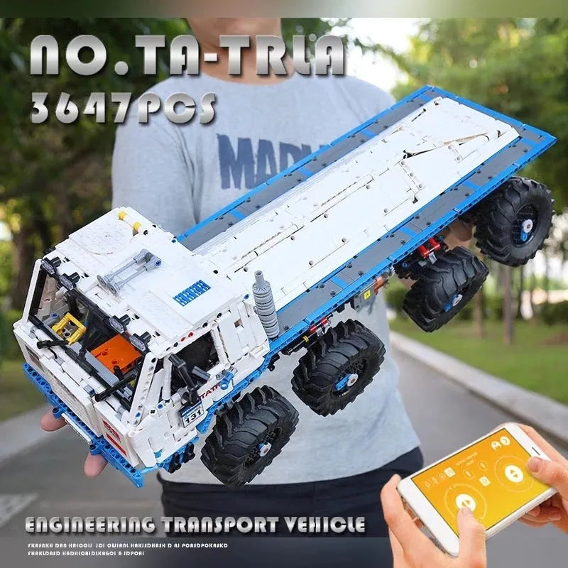 Building Blocks Tech MOC 13144 APP Motorized Heavy Tow Truck Bricks Toy - 14