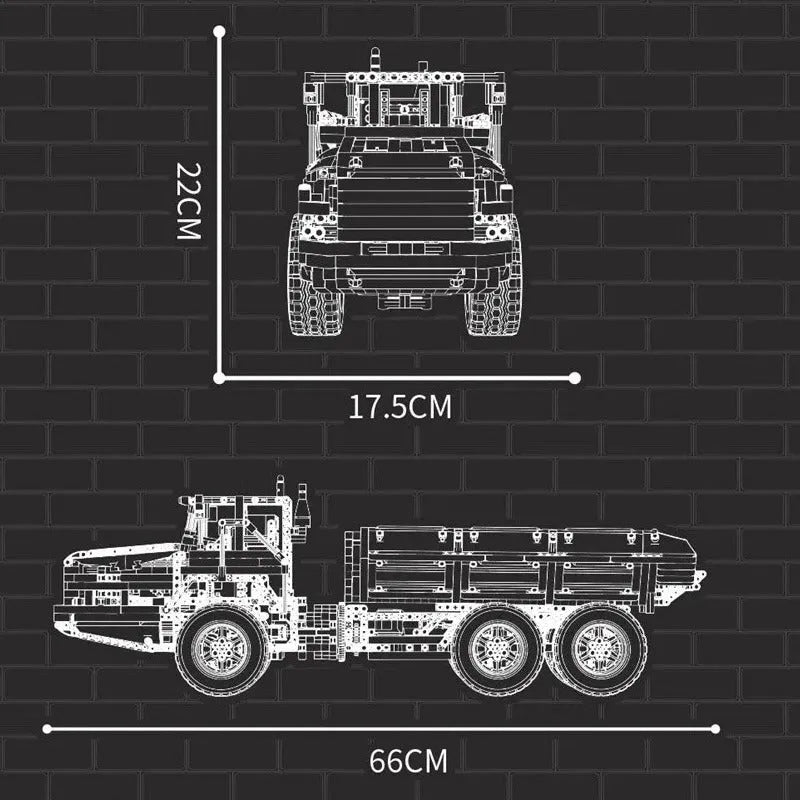 Building Blocks Tech MOC 17010 Motorized RC Custom Dump Truck Bricks Toys Construction Set Toys - 5