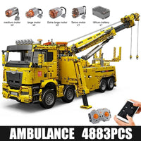 Thumbnail for Building Blocks Tech MOC 17028 APP RC Fire Service Rescue Truck Bricks Toy - 2