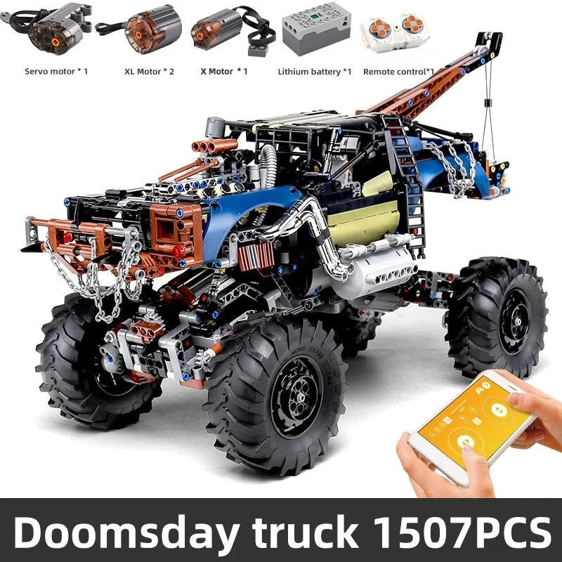 Building Blocks Tech MOC 18006 APP RC Rebel Tow Pickup Truck Bricks Toy Construction Set Toys - 6