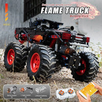 Thumbnail for Building Blocks Tech MOC 18008 RC Flame Monster Climbing Truck Bricks Toy - 8