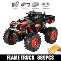 Thumbnail for Building Blocks Tech MOC 18008 RC Flame Monster Climbing Truck Bricks Toy - 4