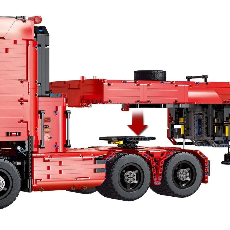 Building Blocks Tech MOC 19005T APP RC Low Deck Trailer Truck Bricks Toys - 2