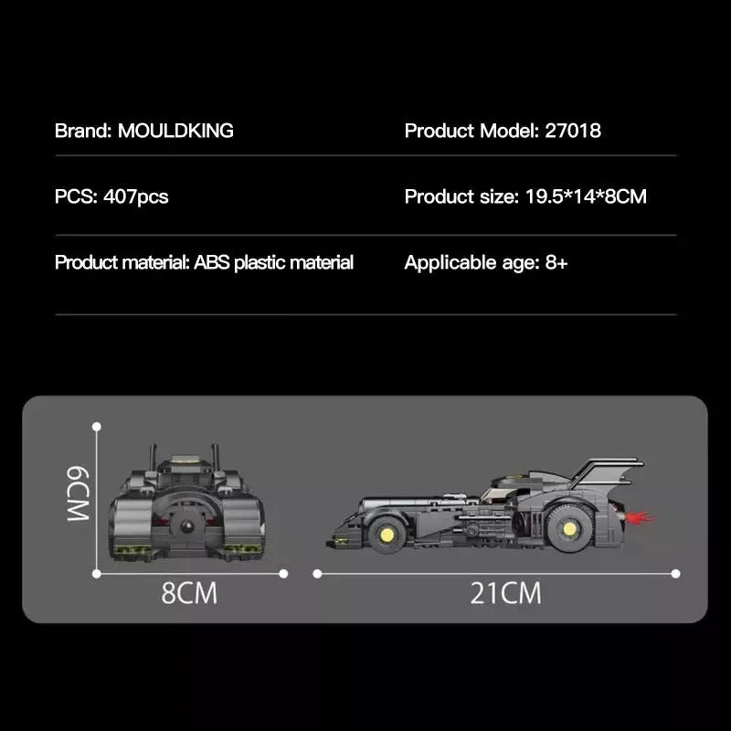 Building Blocks Tech MOC 27018 Mini Bat Sports Racing Car Kids Bricks Toys - 7
