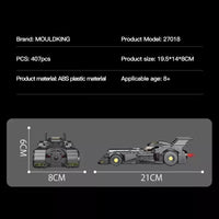 Thumbnail for Building Blocks Tech MOC 27018 Mini Bat Sports Racing Car Kids Bricks Toys - 7