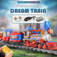 Thumbnail for Building Blocks Tech MOC APP Motorized RC Dream Train Bricks Toy 12004 Construction Set Toys - 9