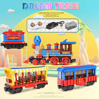 Thumbnail for Building Blocks Tech MOC APP Motorized RC Dream Train Bricks Toy 12004 Construction Set Toys - 7