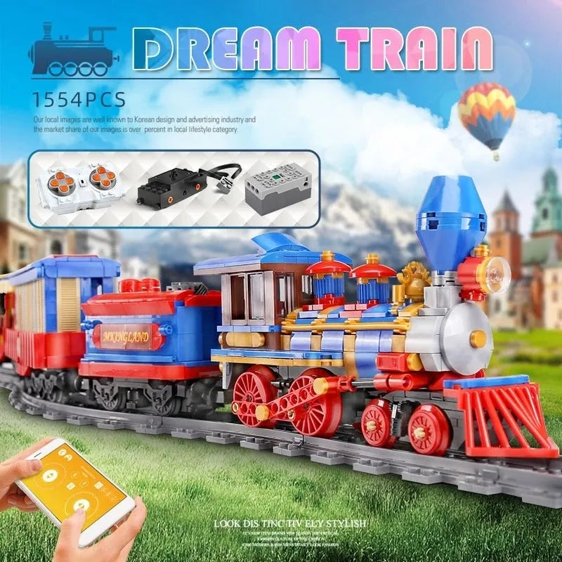 Building Blocks Tech MOC APP Motorized RC Dream Train Bricks Toy 12004 - 11