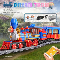 Thumbnail for Building Blocks Tech MOC APP Motorized RC Dream Train Bricks Toy 12004 Construction Set Toys - 10