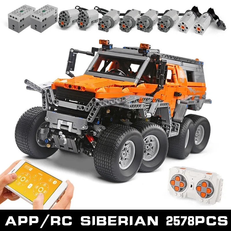 Building Blocks Tech MOC APP Motorized Siberian Off-Road Truck Bricks Toys - 1