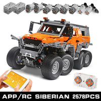 Thumbnail for Building Blocks Tech MOC APP Motorized Siberian Off-Road Truck Bricks Toys - 1