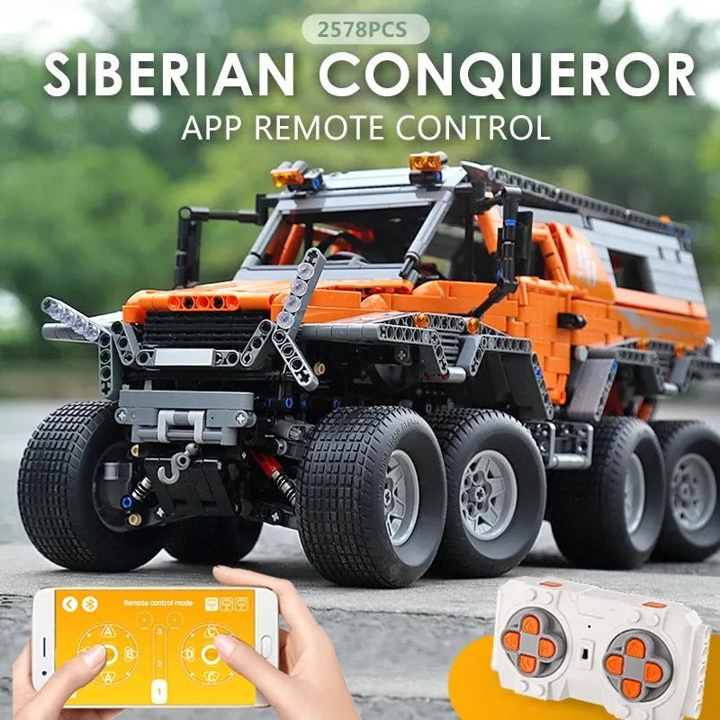 Building Blocks Tech MOC APP Motorized Siberian Off-Road Truck Bricks Toys Construction Set Toys - 7