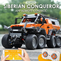 Thumbnail for Building Blocks Tech MOC APP Motorized Siberian Off-Road Truck Bricks Toys - 7