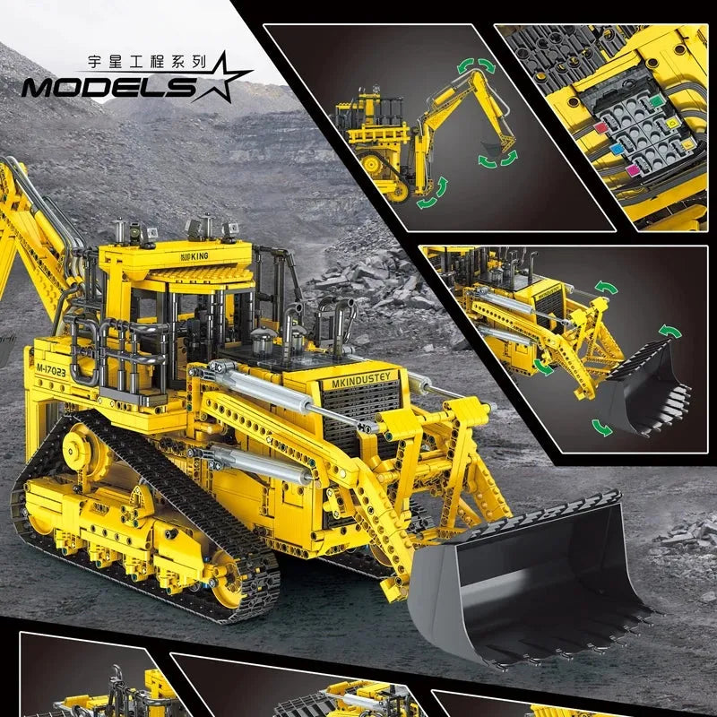 Building Blocks Tech MOC APP RC Pneumatic Bulldozer Bricks Toy 17023 Construction Set Toys - 4