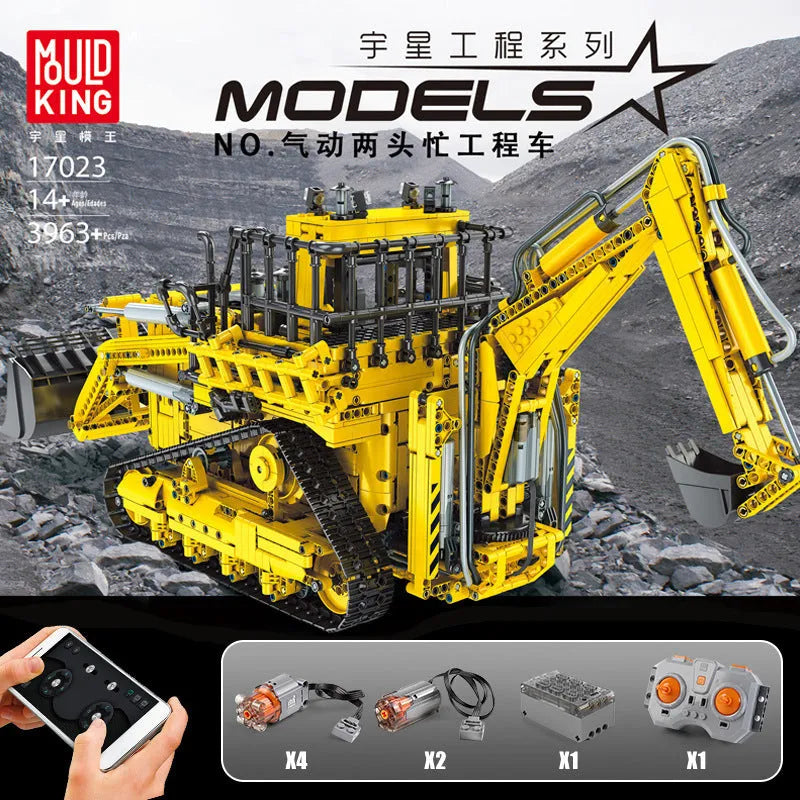 Building Blocks Tech MOC APP RC Pneumatic Bulldozer Bricks Toy 17023 Construction Set Toys - 2