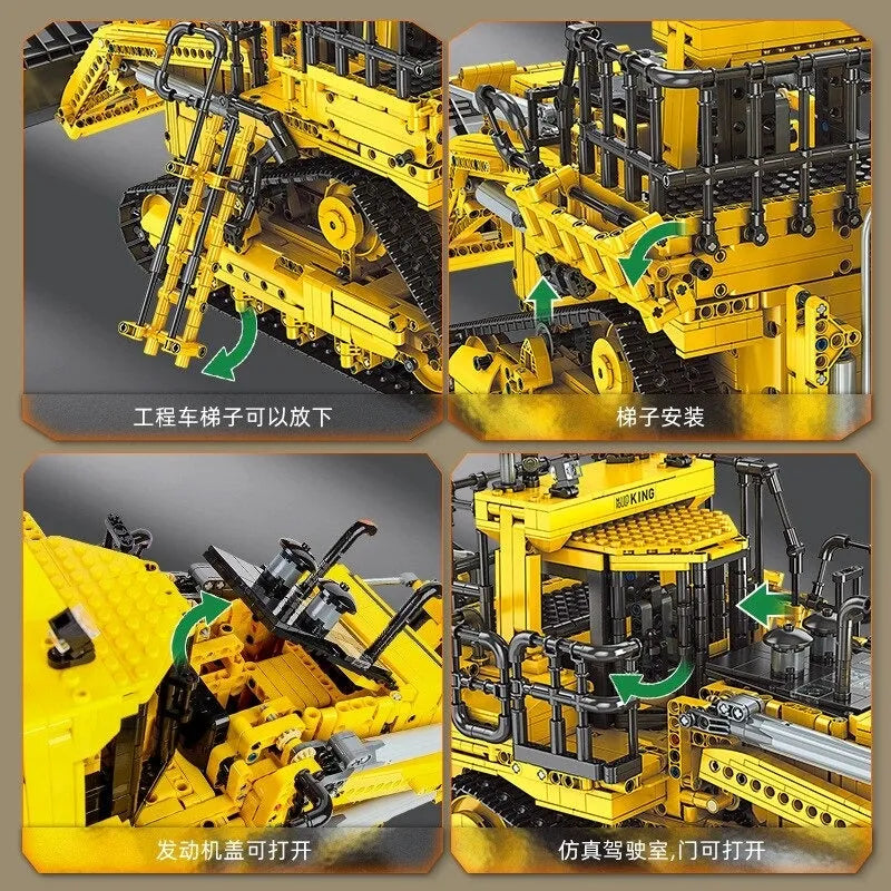 Building Blocks Tech MOC APP RC Pneumatic Bulldozer Bricks Toy 17023 - 12