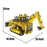 Thumbnail for Building Blocks Tech MOC APP RC Pneumatic Bulldozer Bricks Toy 17023 - 10