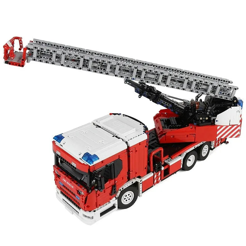 Building Blocks Tech MOC APP RC Rescue Fire Engine Ladder Truck Bricks Toy 17022 Construction Set Toys - 3