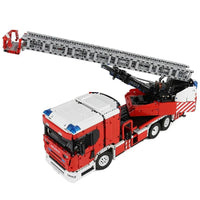 Thumbnail for Building Blocks Tech MOC APP RC Rescue Fire Engine Ladder Truck Bricks Toy 17022 Construction Set Toys - 3